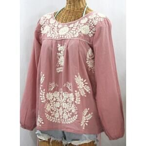 Siren “La Mariposa Larga de Color” Long Sleeve Mexican Blouse – Women’s Size L